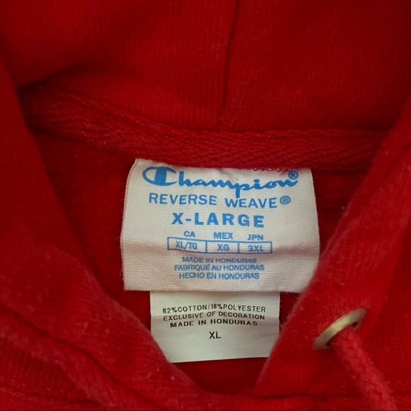 Champion | Women’s Reverse Weave Red Hoodie, Zumiez, XL - Picture 3 of 12